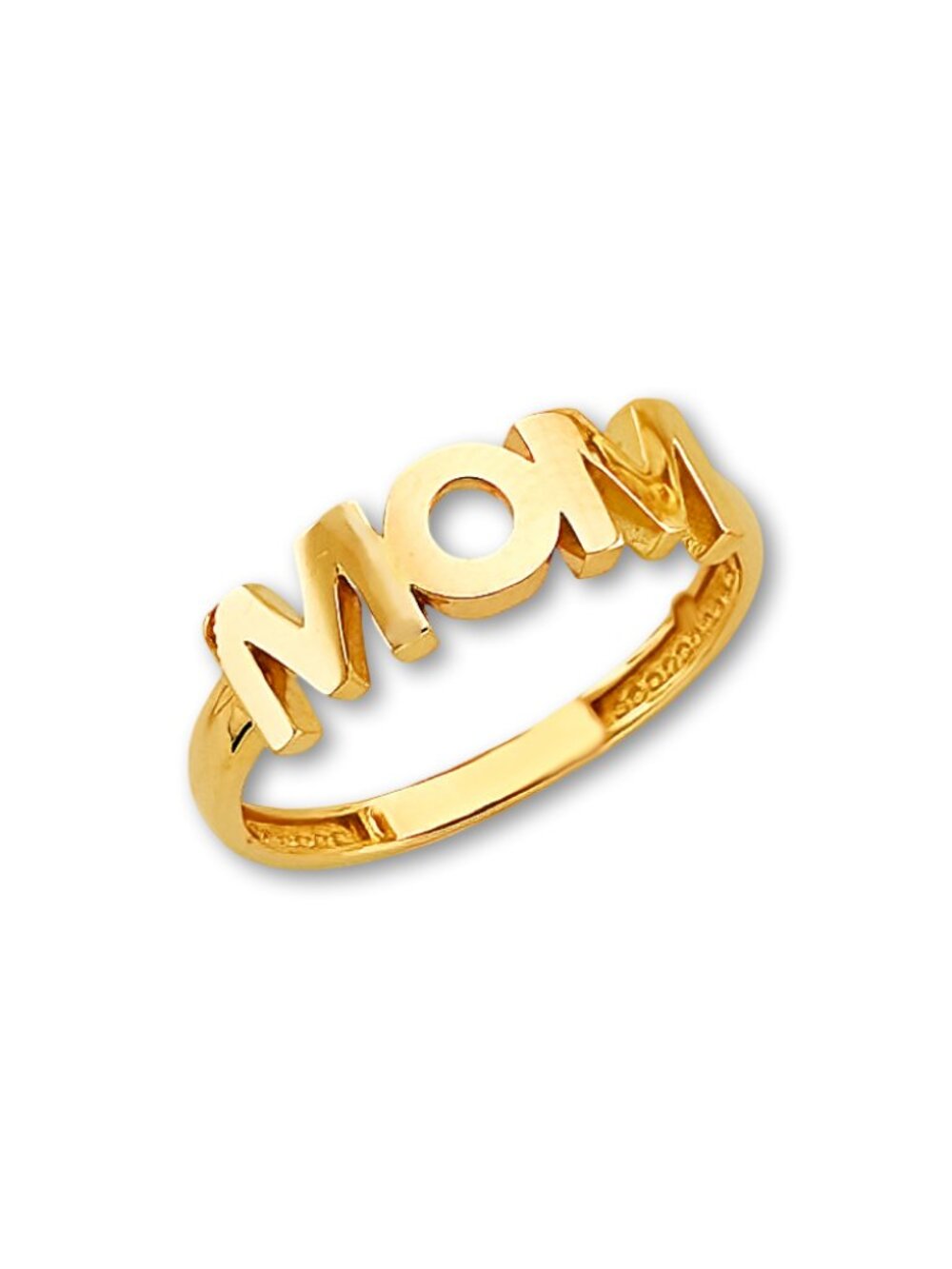 14K Yellow Gold Polished Mom Ring | Sentimental Fine Jewelry By Tehrani Jewelry